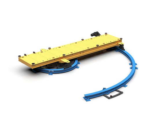 Pallets can be turned through 90&nbsp;degrees with the corner transfer conveyor.